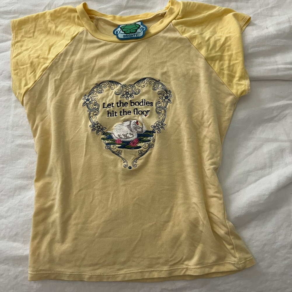 OMIGHTY OM weekend LET THE BODIES HIT THE FLOOR Babytee xs